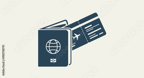Passport and airplane ticket travel documents.