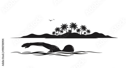 Person swimming in the water.