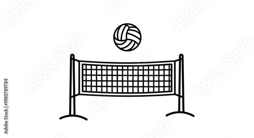 Volleyball Net and Ball in Play.