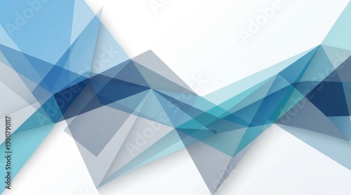 Abstract geometric background with overlapping translucent blue triangles creating a layered effect, suitable for modern design and digital applications