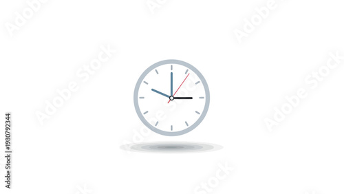 A clock with black hands.