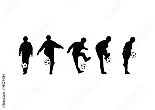 サッカーボールリフティング連続イラスト