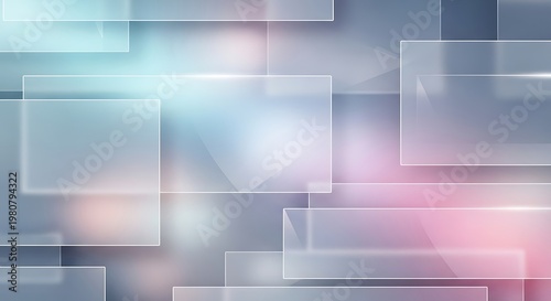 Geometric transparent rectangles on colorful gradient background vector illustration