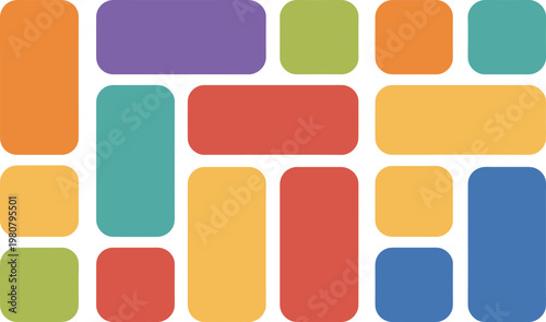 Εκτύπωση καμβά Colorful rectangles in various sizes and shapes on white background