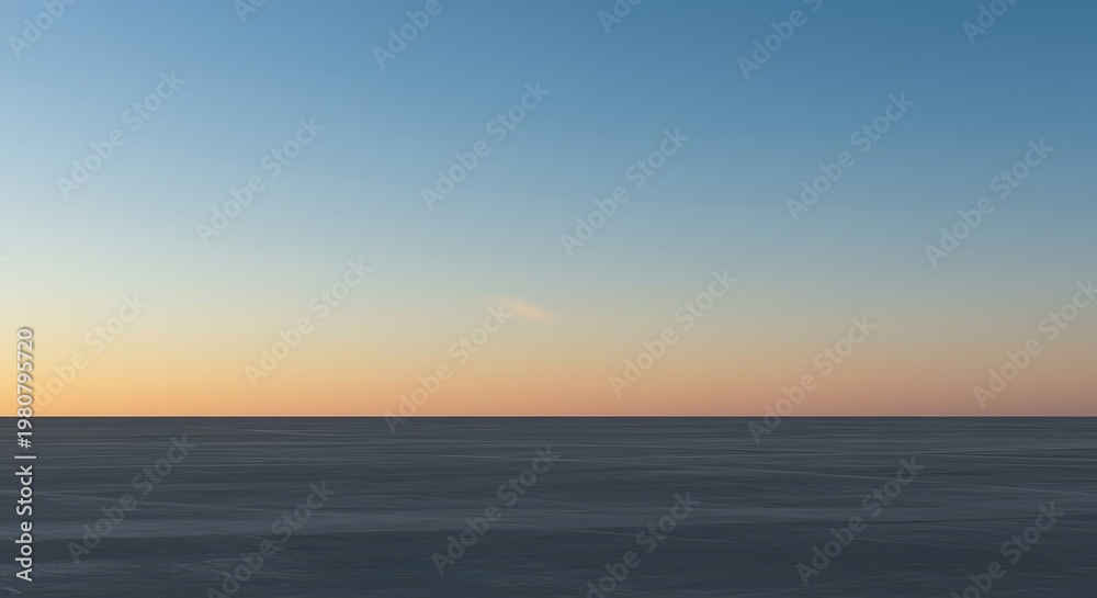 Fototapeta premium Abstract minimalist background showing the intersection of a flat surface and the immense, empty sky extending to the infinite horizon line, infinite, empty, demarcation