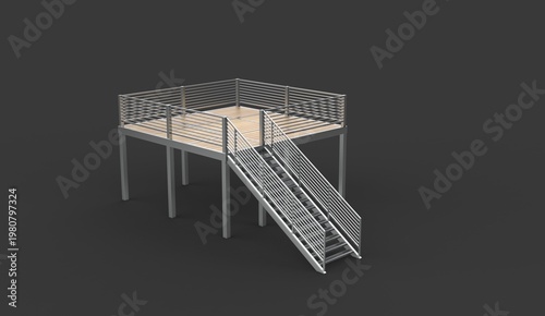 Canvas Print crossover stairway platform