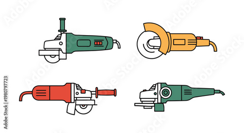 Angle Grinder Line art vector clean abstract design illustration