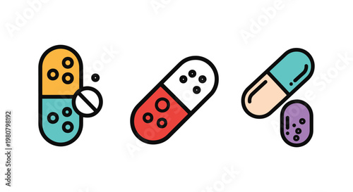 Antibiotic Line art vector creative color pattern