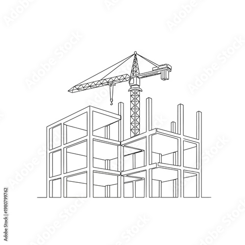 Construction crane building site equipment.