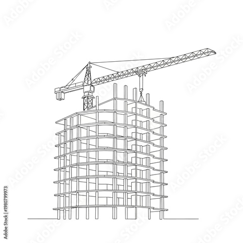 Construction crane building site equipment.