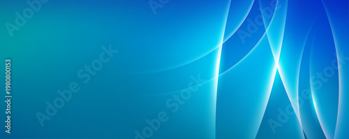 Ethereal glowing white curves on vibrant blue gradient background