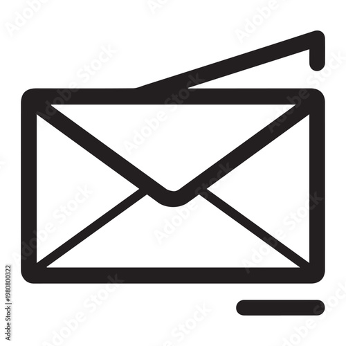 Envelope Icon with Antenna and Dash mail email