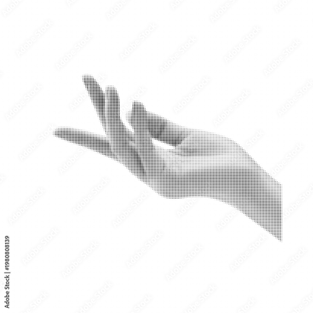 Obraz premium Minimal Halftone Shadow Elegant Hand Pose