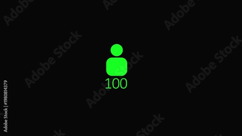 Social media icons with numbers on a black background