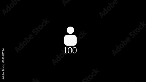 Social media icons with numbers on a black background