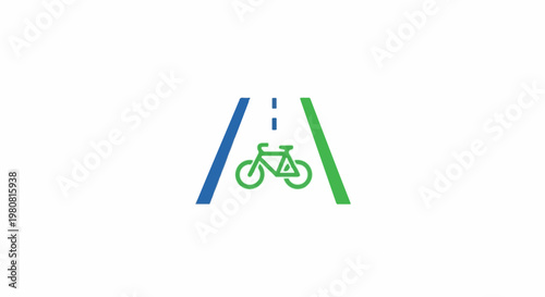A minimalist icon depicting a bicycle on a road