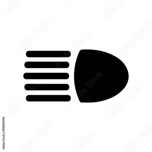 High Beam Headlight Dashboard Icon Vector