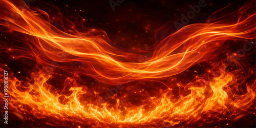 Abstract fire flames background with glowing red and orange heat creating a powerful burning energy texture