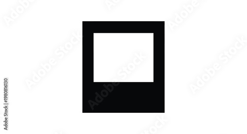 Simple black frame with a rectangular void minimalist design stark contrast silhouette