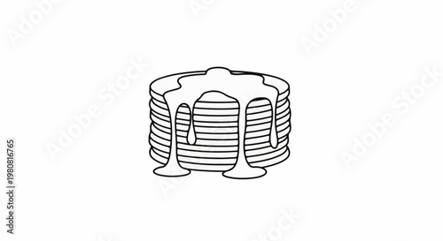 A stack of pancakes is covered in dripping syrup