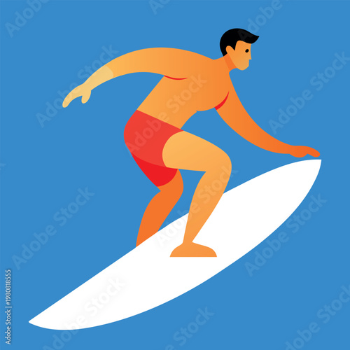 A surfer possibly a man with a muscular build 