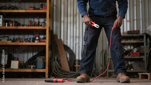 Foto ​A technician stands in his workshop