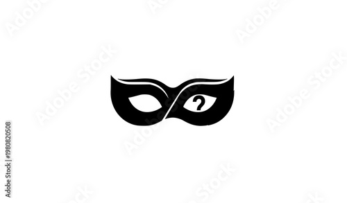 Modern masquerade mystery logo vector design on white background