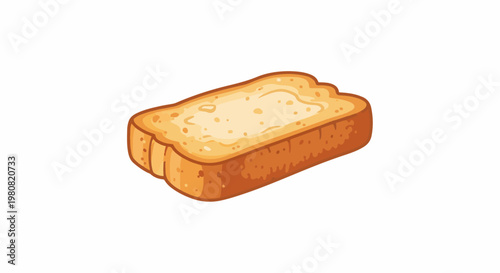 A single slice of toasted bread with a golden brown crust and porous interior