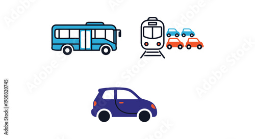 commuter transport Line art simple abstract vector design