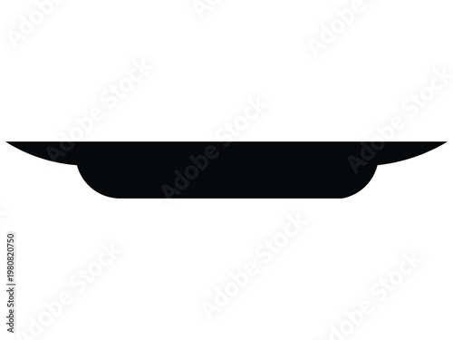 Minimalist black dinner plate vector graphic illustration