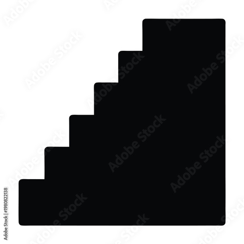 Monochrome illustration of ascending steps staircase as a symbol of upward progression