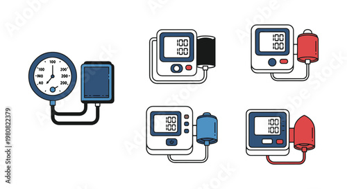 Blood Pressure Monitor Line modern abstract clean vector