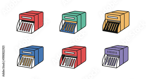 Confetti Shredder Line art clean minimal illustration vector