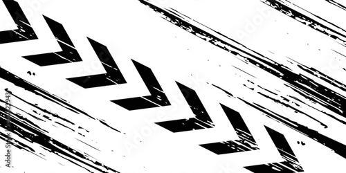 Tire tread marks, wheel textures, tire marks - car racing, motocross, drift, rally, off-road and others. Vector black isolated texture in grunge style