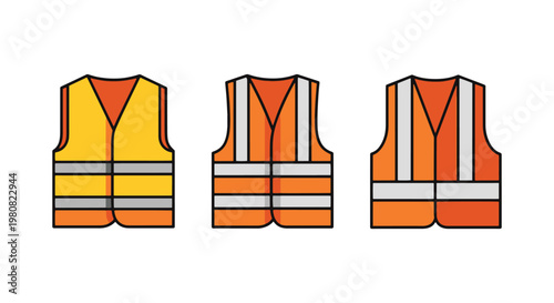High Visibility Vest Line art simple abstract clean shapes