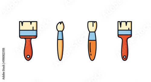 Brush Set Line art vector abstract simple graphic