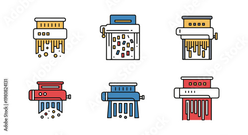 Confetti Shredder Line art simple abstract vector