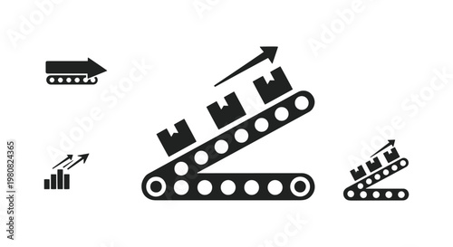 Conveyor System Line art modern clean shapes vector