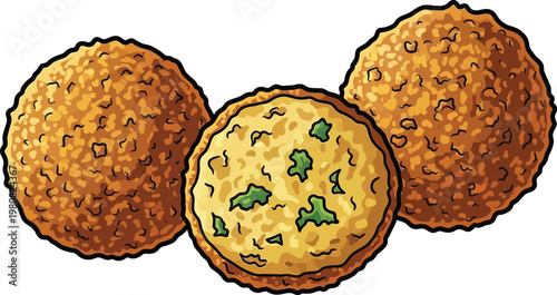 Falafel balls are shown here as a delicious and traditional middle meal.