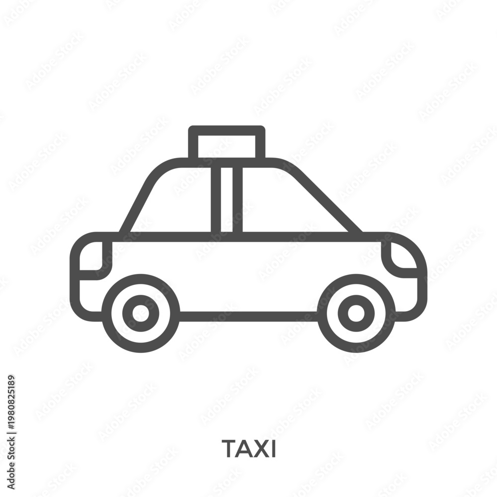 Obraz premium Taxi Icon Line Style. Design Vector Illustration