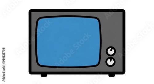 Vintage Television Set Illustration.