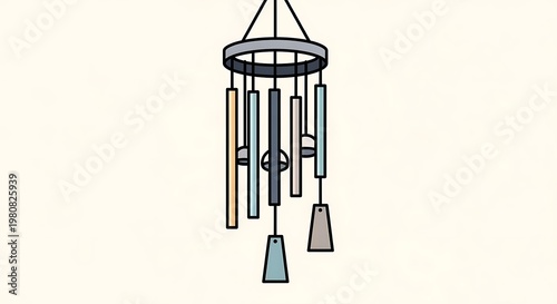 Wind chime decorative metal object.