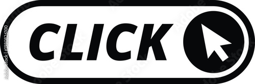 click button with mouse cursor icon for website navigation and interaction  simple web interface element Vector Illustration