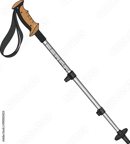 Trekking pole assists hikers in maintaining balance during mountain climbs.