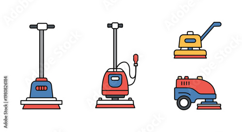 Floor Scrubber Line art vector modern decorative abstract