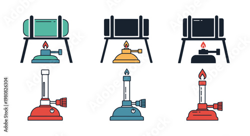 Bunsen Burner Line art vector simple abstract