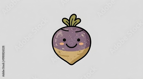 Cute cartoon beetroot smiling face.