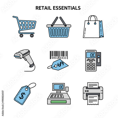 Retail shopping cart and payment.