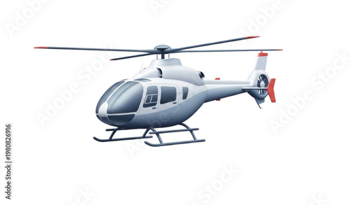 3D helicopter vector illustration modern aircraft isolated on white