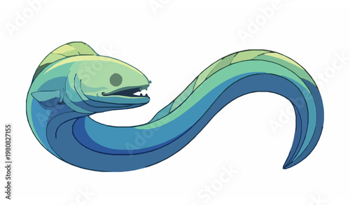 Stylized eel vector illustration flat marine aquatic animal design